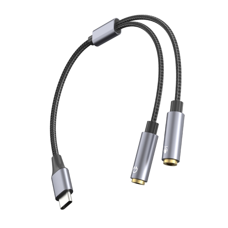 Kopfhörer, Mikrofon-Splitter-Adapter, 3,5 mm/USB-C-Kopfhörer und Mikrofon-Adapter, 3,5-mm-Stecker auf 3,5-mm-Buchse, genießen Sie