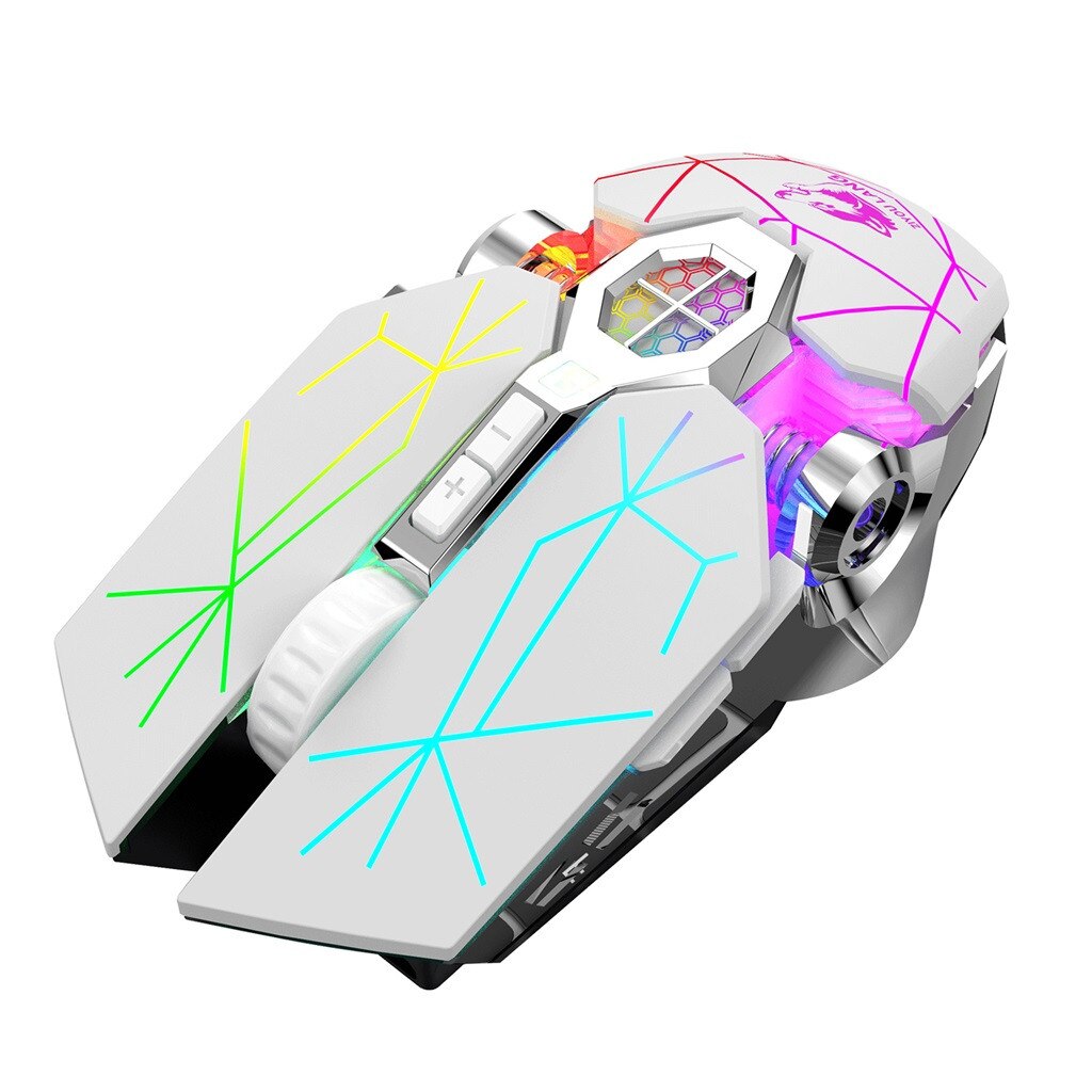 Wireless Rechargeable Game Mouse Mute Liquid-cooled Shining Mechanical Mice Mouse 2.4GHz Ergonomic Mice For Laptop PC Mouse#T2