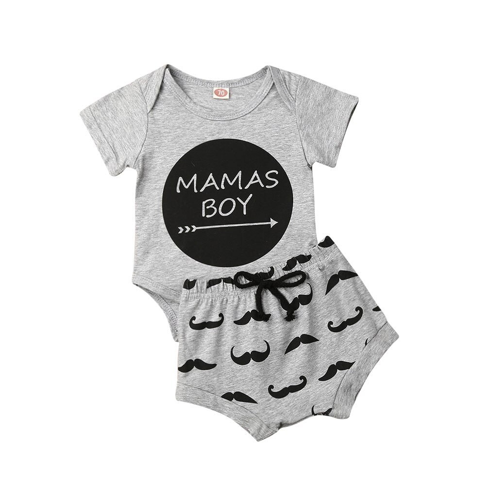 Baby Zomer Kleding Baby Baby Meisje Jongen Kleding Broer En Zus Bijpassende Romper + Camouflage Broek Cartoon Outfits Sets: Grijs / 3M