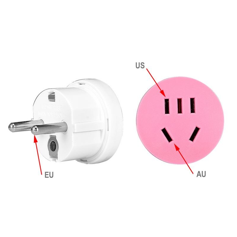 5pcs EU Travel Adapter - AU/US to EU Plug Converter - 250V 10A Wall Charger
