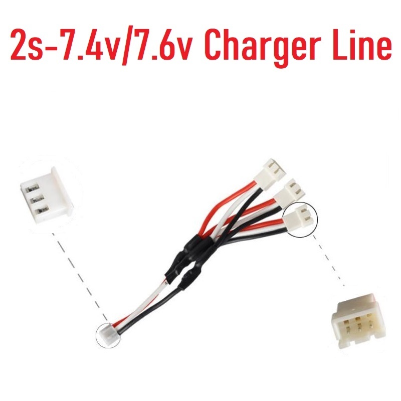 7,4 V/7,6 v 11,1 v/11,4 v Lipo carga de batería cable de línea paralela USB 2S 3S cargador de equilibrio B3 B3S: Blanco