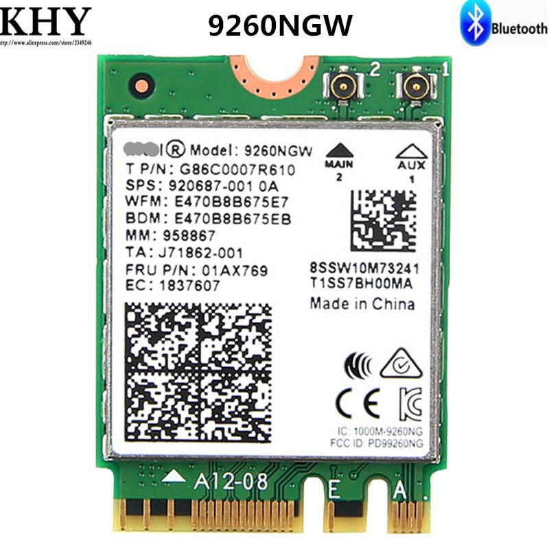 Dual Band Wireless 9260NGW 1.73Gbps For ThinkCentre M625q M715q 2nd M75q-1,Lenovo Yoga C930-13IKB, Yoga 730-13IWL ideapad S340