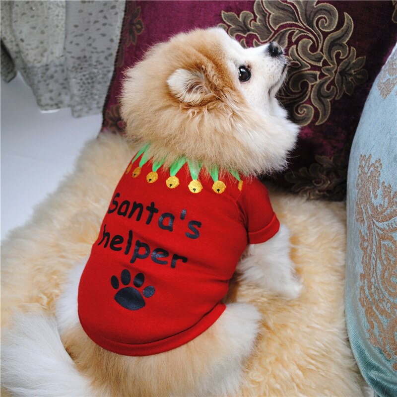 assimilation Blodig Væk Kæledyr hundetøj jul kostume sød tegneserie vest t-shirts klud hvalp kat  kostume kjole xmas tøj til kattehund – Grandado