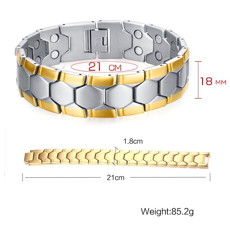 Vnox Health Care Bracelets Bangles Sport Football Men's Jewelry Germanium Adjust Tool