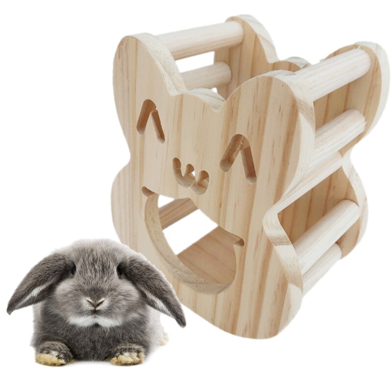 Wooden Rabbit Hay Feeder Wall-Mounted Hay Manger Hamster Guinea Pigs Food Feeding Rack Small Pets Chinchilla Grass Feeder Bowls