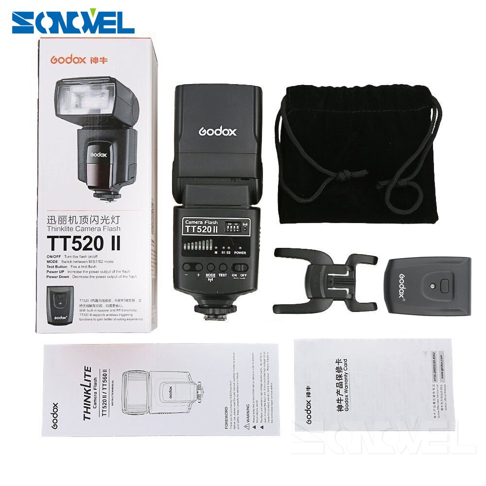 Godox TT520 II Flash TT520II met ingebouwde 433MHz Draadloze Signaal voor Canon Nikon Pentax Olympus DSLR Camera 'S
