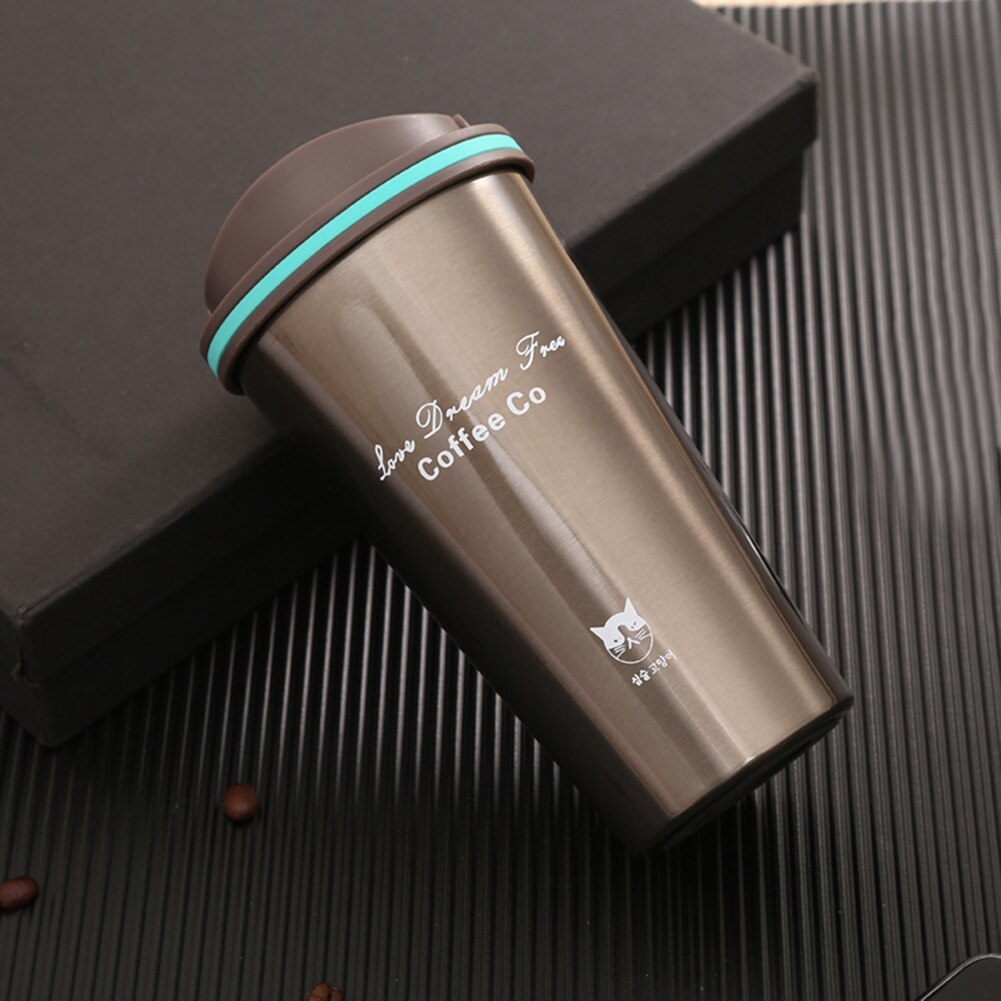 Copos de café de aço inoxidável de 500 ml com tampas de silicone antiderrapante luvas antiescaldante caso bebendo canecas de chá de água de cerveja