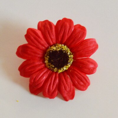 50PCS Soap Flower Artificial Flowers Little Daisies Sun Flower Flower Head Bouquet Making Box With Florist Materials: Red