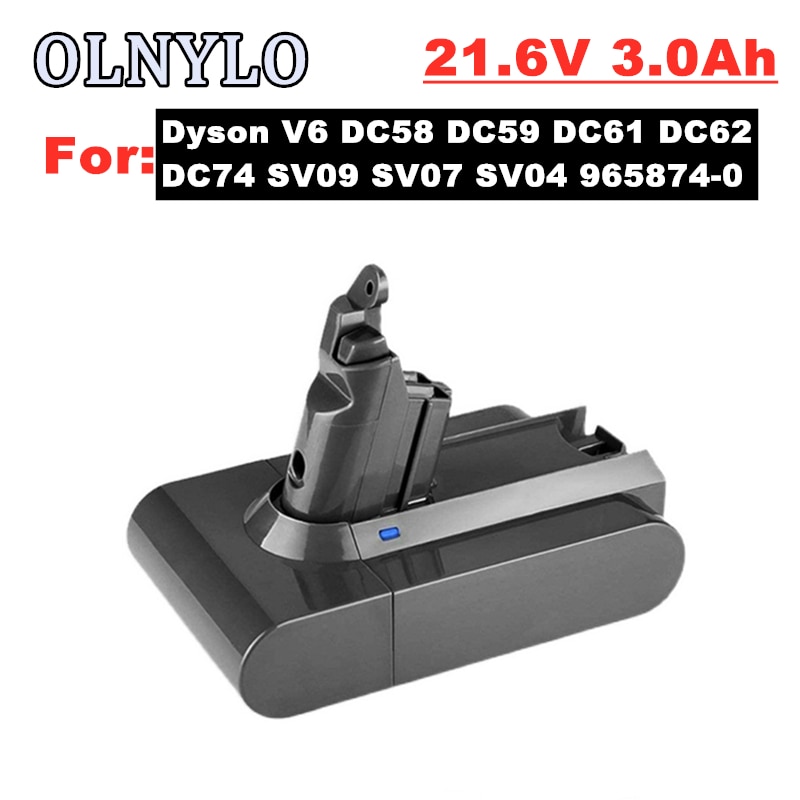 For Dyson 21.6V 3000mAh Replacement Battery and Charger for Dyson Vacuum Cleaner SV09 SV07 SV03 DC58 DC61 DC62 DC74 V6 965874-02