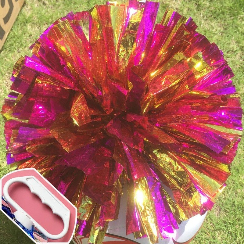 24Cm Cheerleader Pom Poms Sparkly Twee-Vinger Cheerleader Bloem Bal Kinderen Cheer Hand Bloem Cheer Props Sport Bloem bal