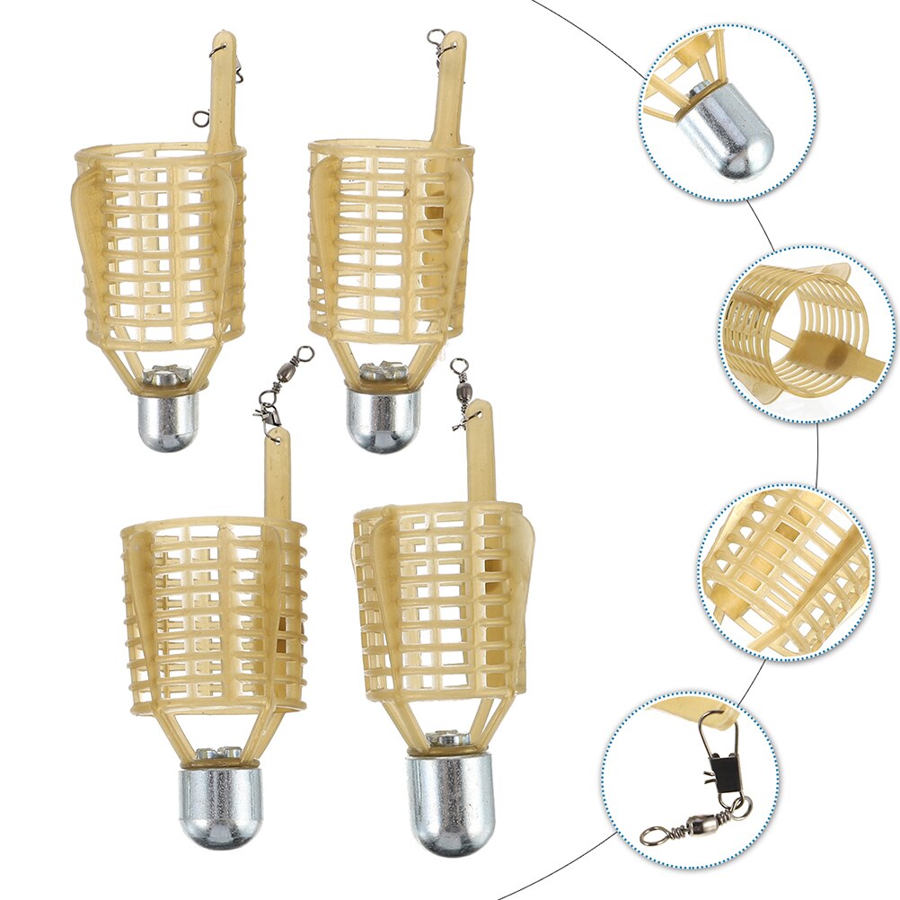 3pcs Fishing Bait Cage Lure Cage Bait Fishing Trap Basket Fishing Tackle