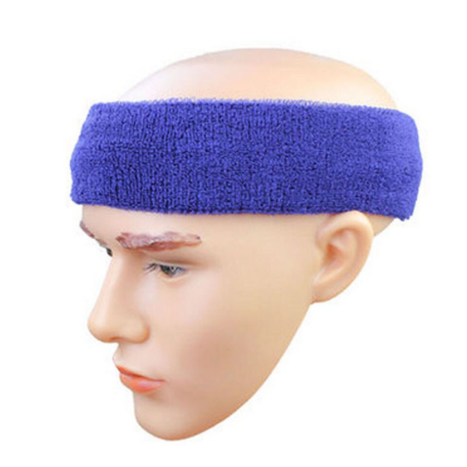 Aolikes top bomuld håndklæde klud sport svedbånd yoga hårbånd hoved svedbånd pandebånd sportssikkerhed: Mørkeblå