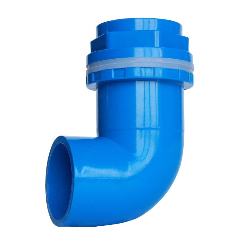 Conector de mampara de codo de Acuario, juntas de tubería de 90 grados, PVC, 20-50mm, accesorio de drenaje de salida de estanque de peces