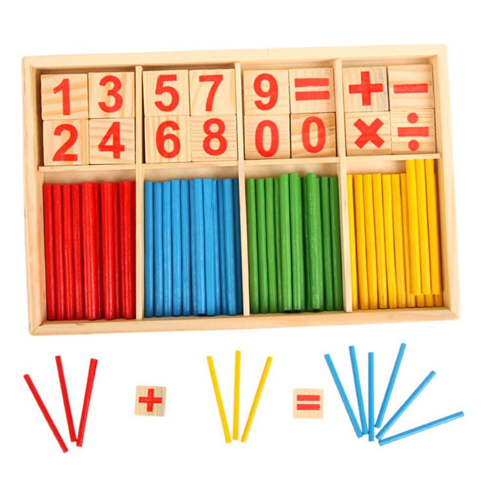 Pre-School Wooden Mathematical Intelligence Stick Early Learning Counting Toy