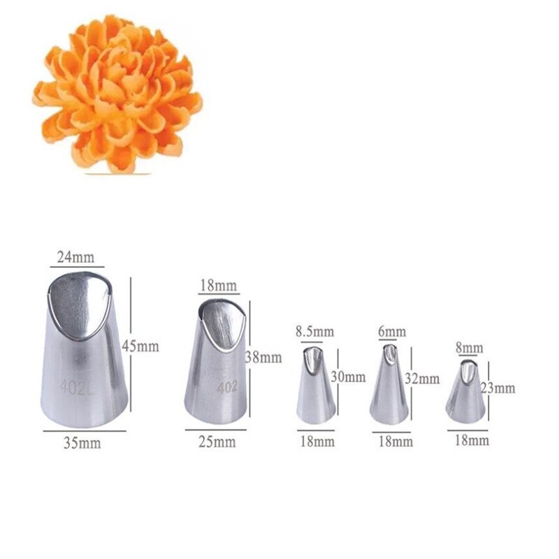 5 Stks/set Chrysant Bloem Icing Piping Nozzles Tips Cake Decoratie Gereedschappen Keuken Gebak Cupcake Bakken Gebak Gereedschap