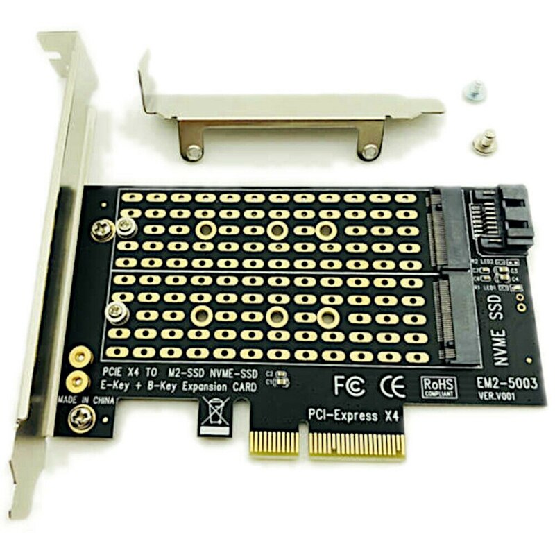 Adaptateur Pcie vers M2/M.2 Ngff vers ordinateur de bureau, carte adaptateur Pcie X4 X8 X16 Nvme Sata Dual Ssd Pci Express