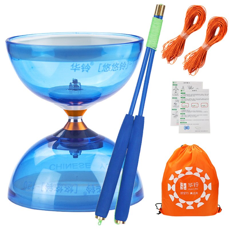 Chineseyoyo lager diabolo jonglering leksaker diabolo set packning 6 färger att välja med string bag: Blå