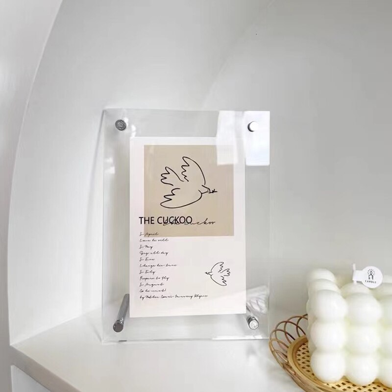 Transparent Acrylic Photo Frame Desktop Photo Frame Display Card Display Frame Album Postcard Souvenir Display Stand