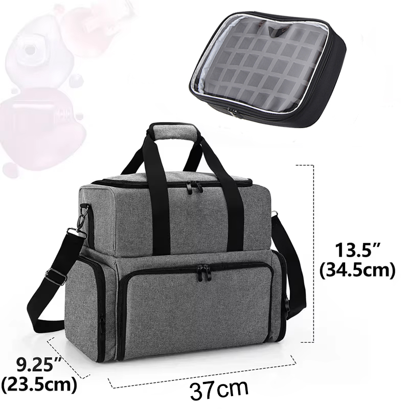 48 flasker neglelakk oppbevaringspose kosmetikk veske organizer med håndtak for reise bærbar essensiell oljepose neglepleiesett boks