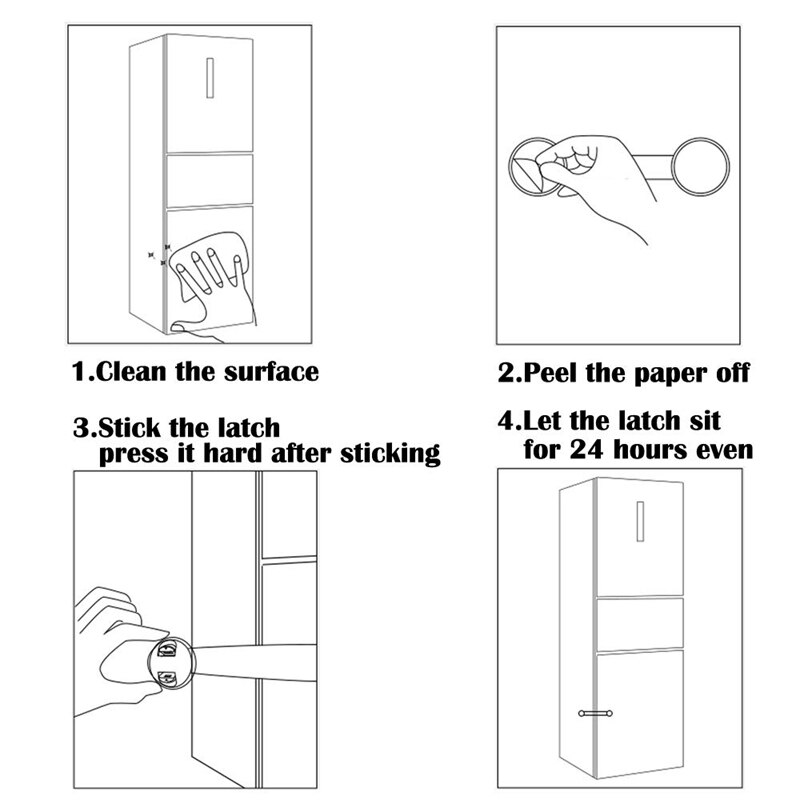 Latches Child Proof Drawer Locks No Drill Adhesive Toddler Security Baby Safety Locks for Closet, Cupboard, Fridge, Refrigerator