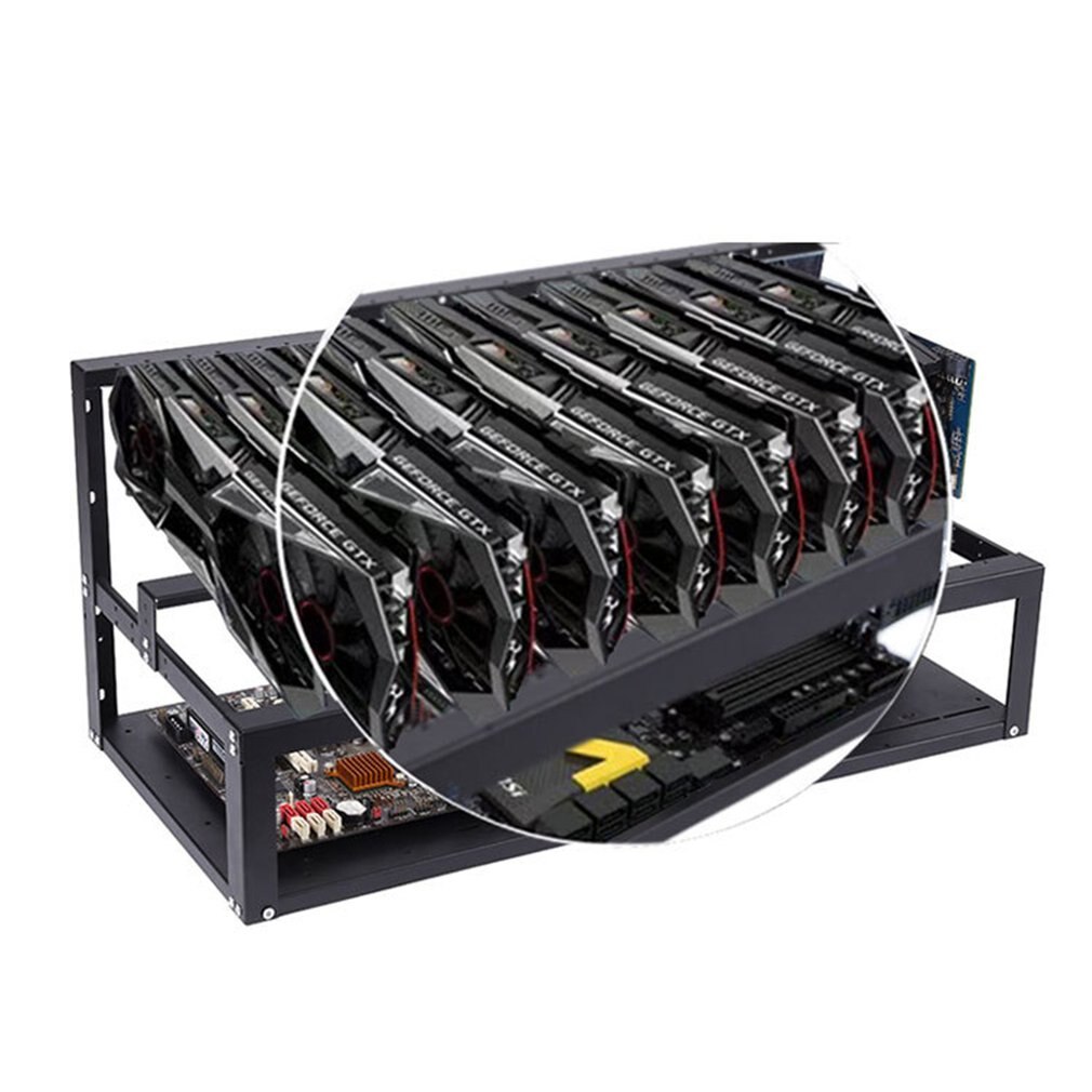 6 gpu open-pit máquina de mineração quadro caso de mineração anel de moeda suporte caso quadro transferência de mineração rack