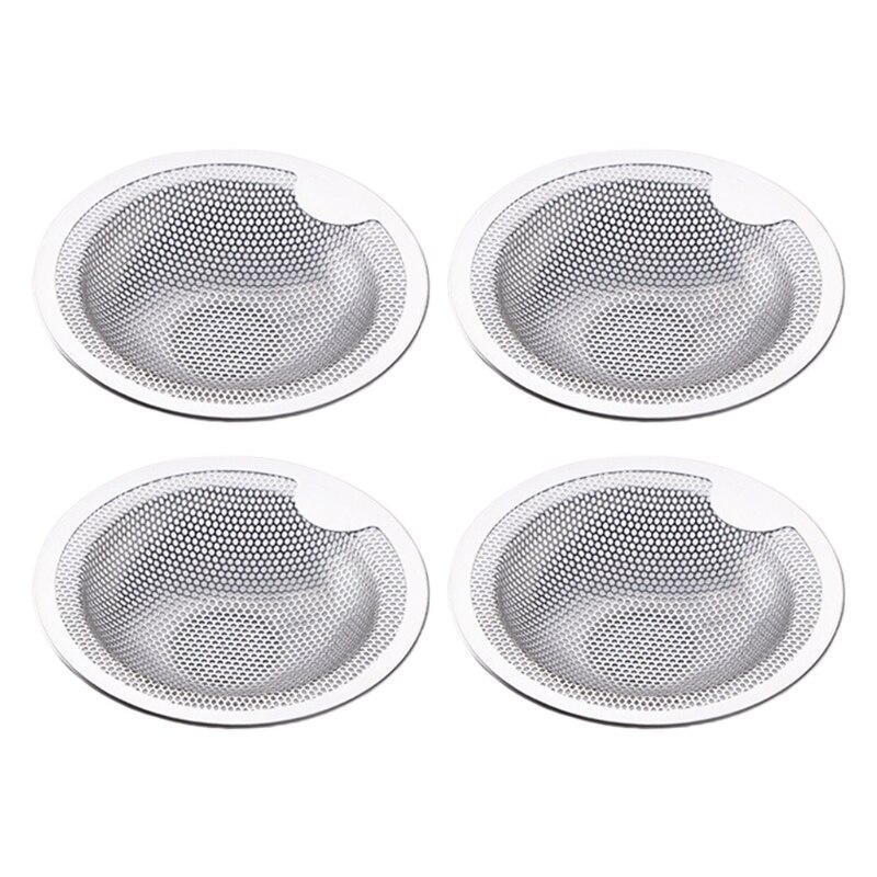 4 Stks/set Aanrecht Voedsel Residu Rvs Filter Badkamer Wastafel Haar Filters Riool Onzuiverheden Filter Mesh Thuis Acc: L