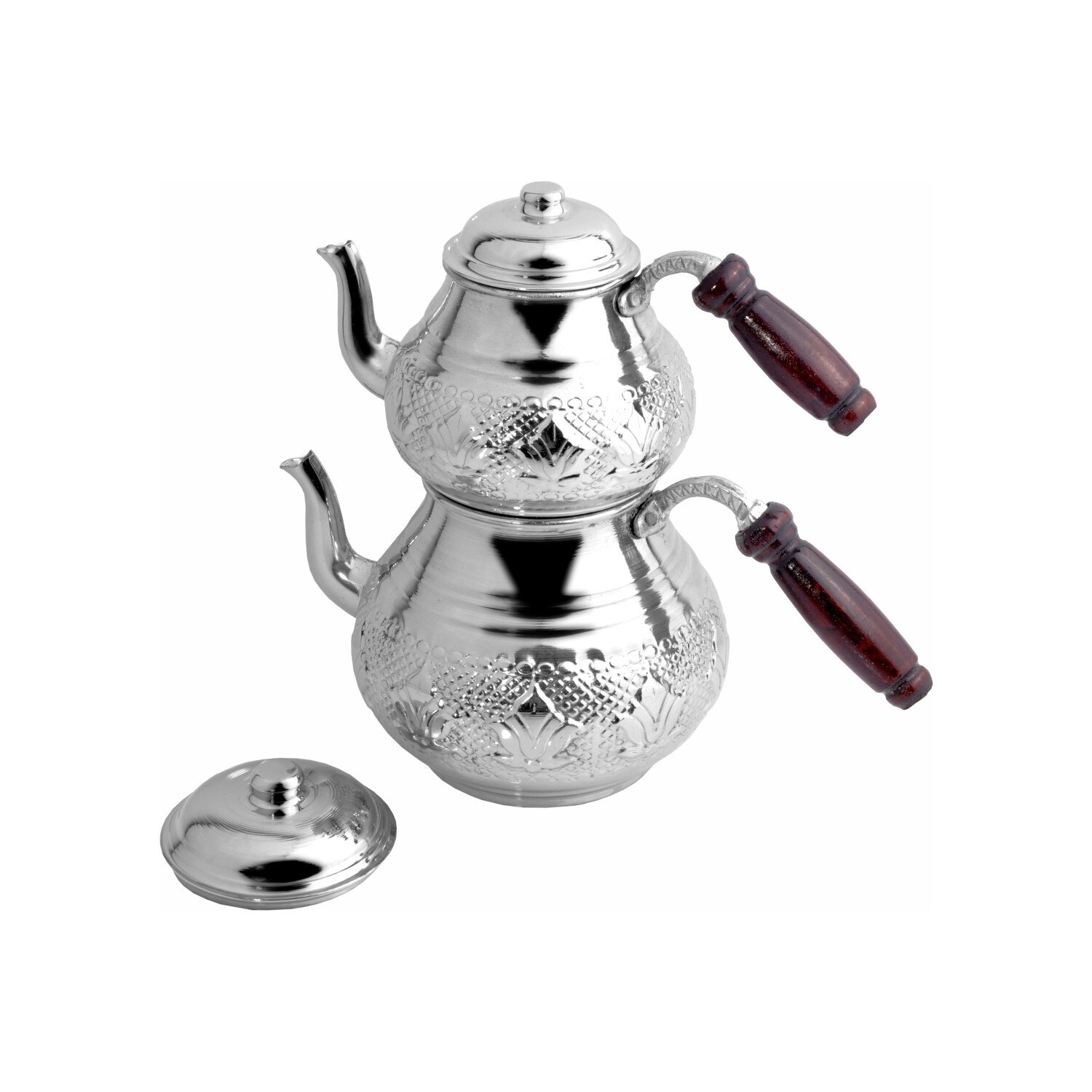 Teapots Tea Pot Copper Handmade Tea Set Traditional Turkish Chinese Japanese Asian Tea Coffee Kettle Boiler Christmas: Silver Color