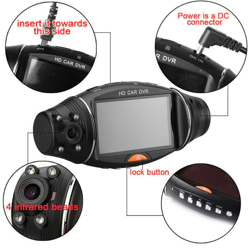Dual Lens GPS Camera HD Car Dash Cam Video Recorder G-Sensor Night Vision