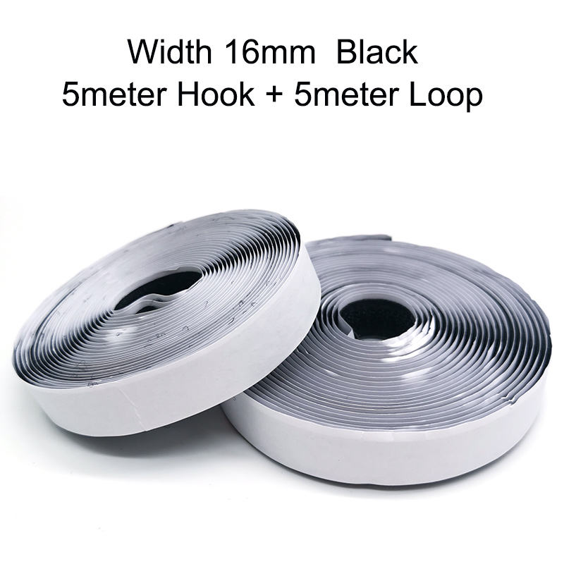 5 m/par de tiras de sujeción de cinta autoadhesiva de gancho y bucle, cinta adhesiva de bucle de gancho de tela de nailon entrelazado para manualidades DIY de 16-50mm
