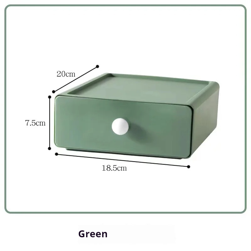 3Pcs Large Capacity Desktop Storage Box Desktop Sundries Organizer Stackable Desk Storage Box With Handle Drawer Home Storage: L / Red