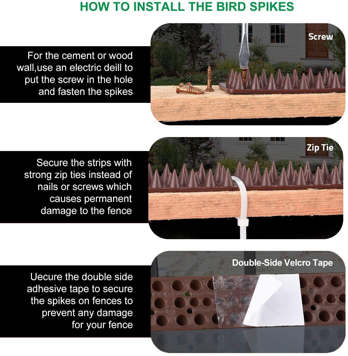 6/12pcs Safe Eco-friendly Plastic Spikes Anti Bird Anti Pigeon Spike for Get Rid of Pigeons and Scare Birds Pest Control