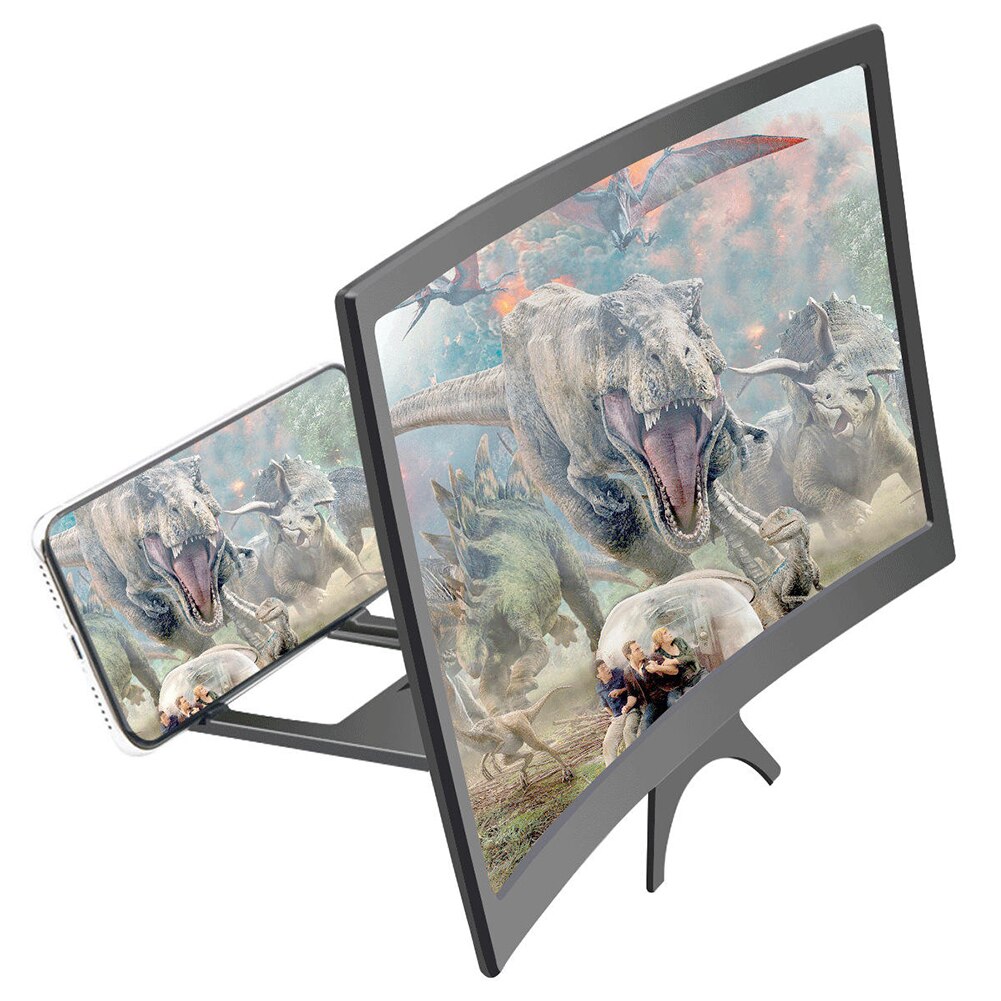 12-Inch Mobiele Telefoon 3D Screen Video Vergrootglas Vouwen Gebogen Oppervlak Vergrootglas Smartphone Film Vergrootglas Projector