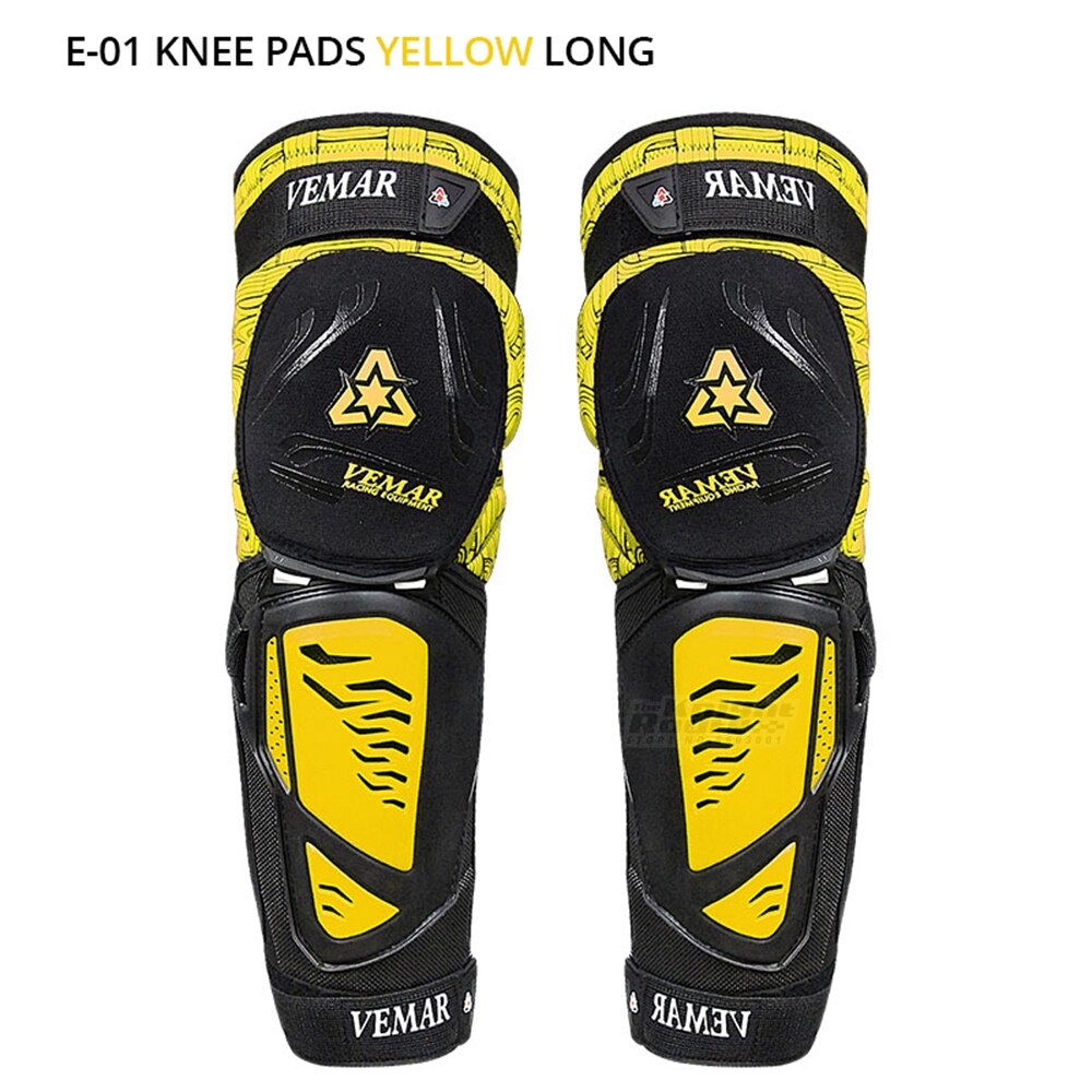 Joelheira de motocross, equipamento verde de proteção para motocicleta, proteção para o corpo e equitação, quatro estações: E-01 Yellow