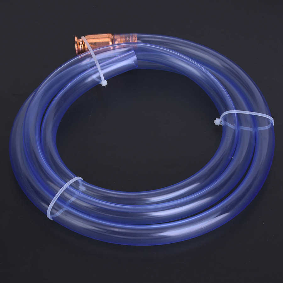 Safety siphon hose fuel/petrol/water transparent Self-priming anti-static shaking siphon 6 feet 1/2 \"valve - 3 5 gallons/min