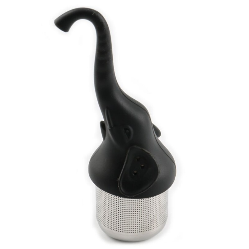 Thee Zetgroep Theepot Filter Leuke Olifant Siliconen Filter Voor Thee & Koffie Kruiden Filter Diffuser Drinkware Keuken Accessoires: B-black
