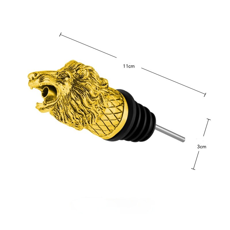 1PC Bar decoration accessories nightclub bar counter accessories red wine pourer zinc alloy rhino lion head wine stopper