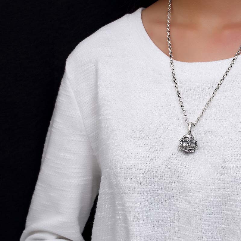 S925 halsketten aus sterlingsilber mit tibetischen bombonne-flaschen, urnen für tierkremation, schmuck für damen und herren