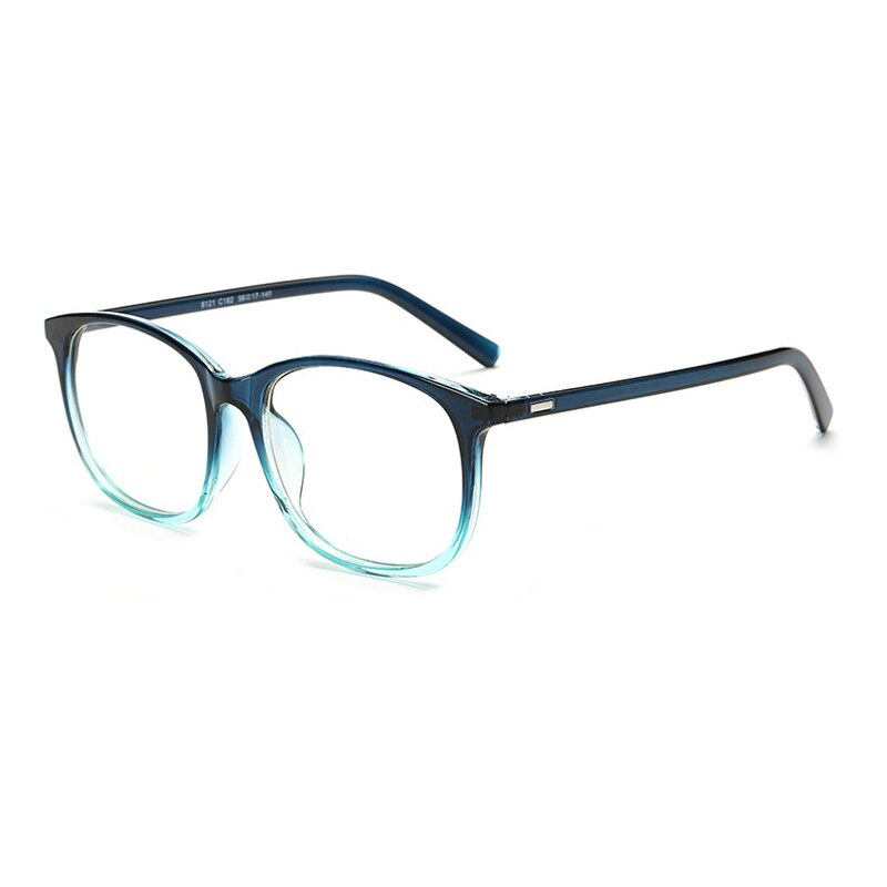 Elbru Women Glasses Frame Men Black Eyeglasses Frame Vintage Oversize Square Frame Clear Lens Glasses Optical Spectacle Frame: Gradient Blue