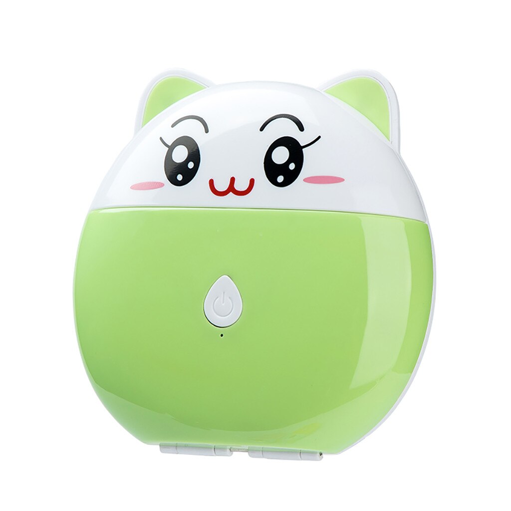 Portable Mini USB Fan Explosion Pig Cartoon Makeup Mirror Fan Adjustable USB Handheld Charging Portable Handheld Mini Fan: green