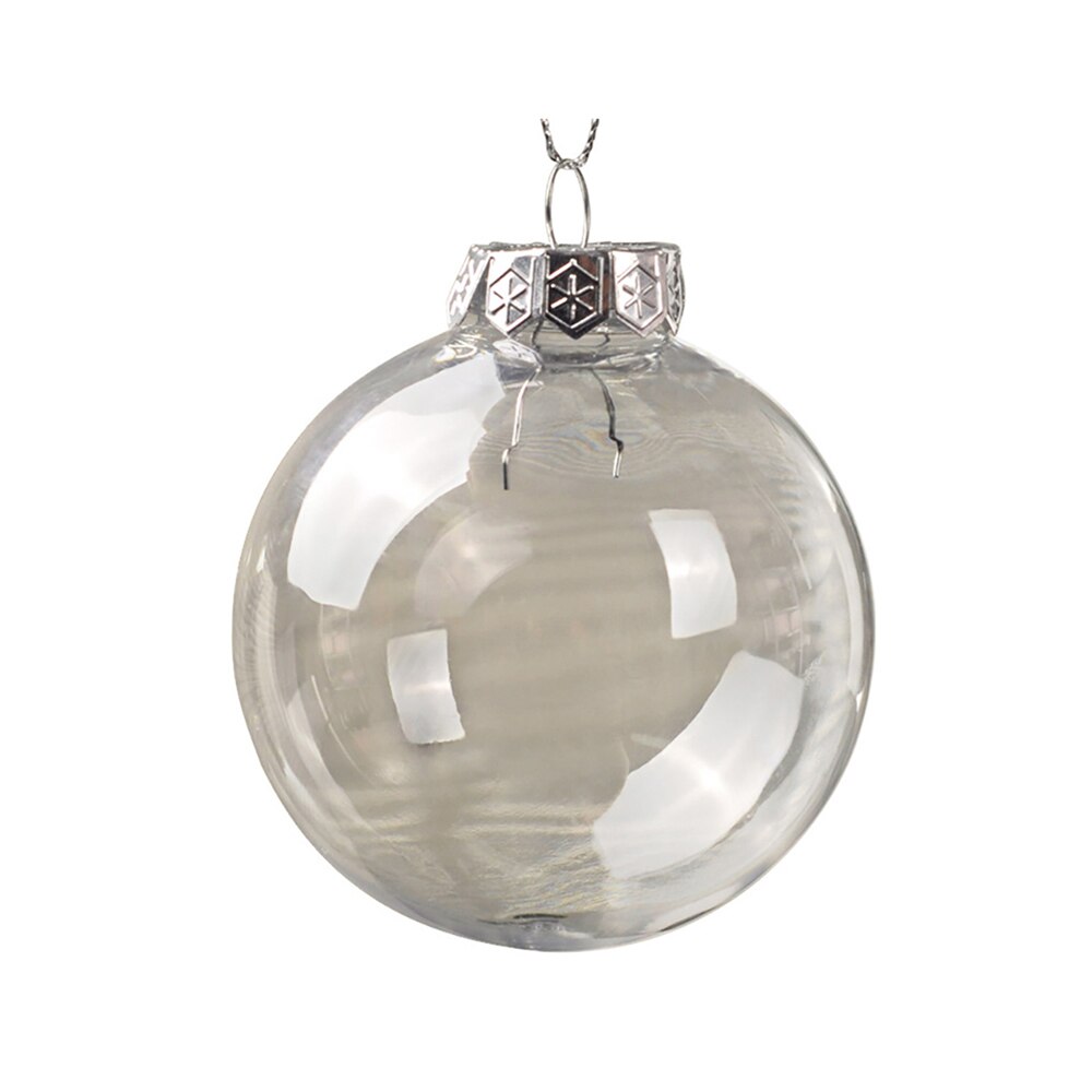 Transparent Christmas Ball 10/8cm Ornaments Decoration Plastic Clear Bauble Xmas Ball Ornament Box