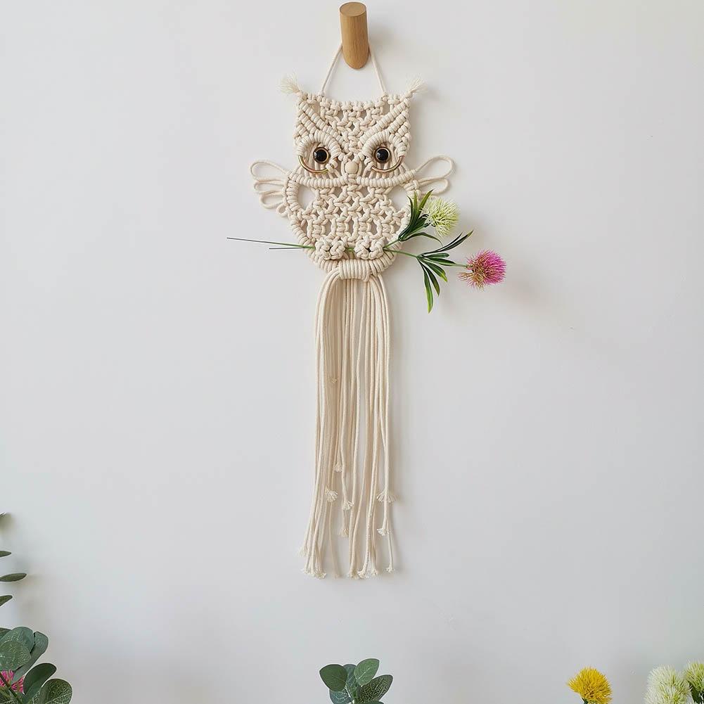 Hiboux macramé tissé tenture murale Dreamcatchers bohème tapisserie mur Art décor pour appartement dortoir décoration