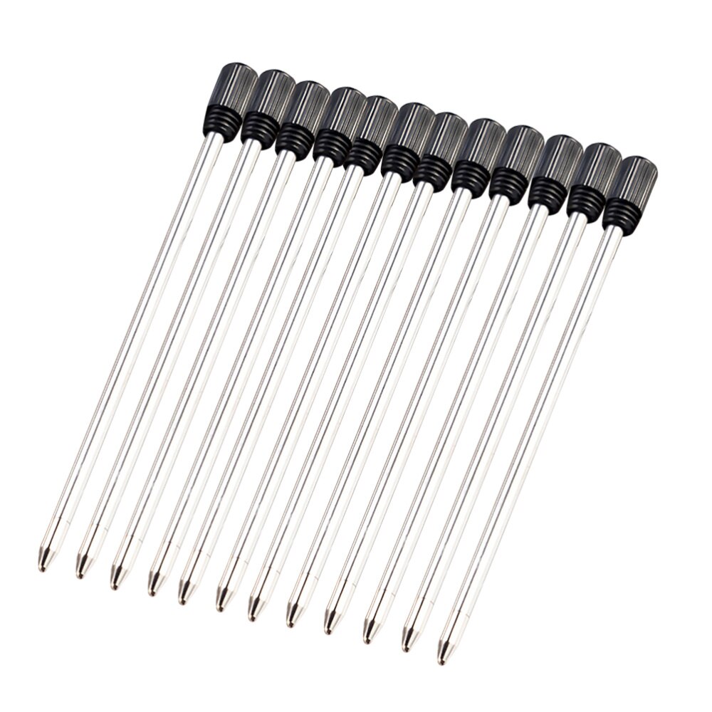 12 Stuks Balpen Vullingen Voor Cross Pennen Fine Point Pen Metalen Vulling 7Cm Kantoor School Briefpapier-Zwart inkt