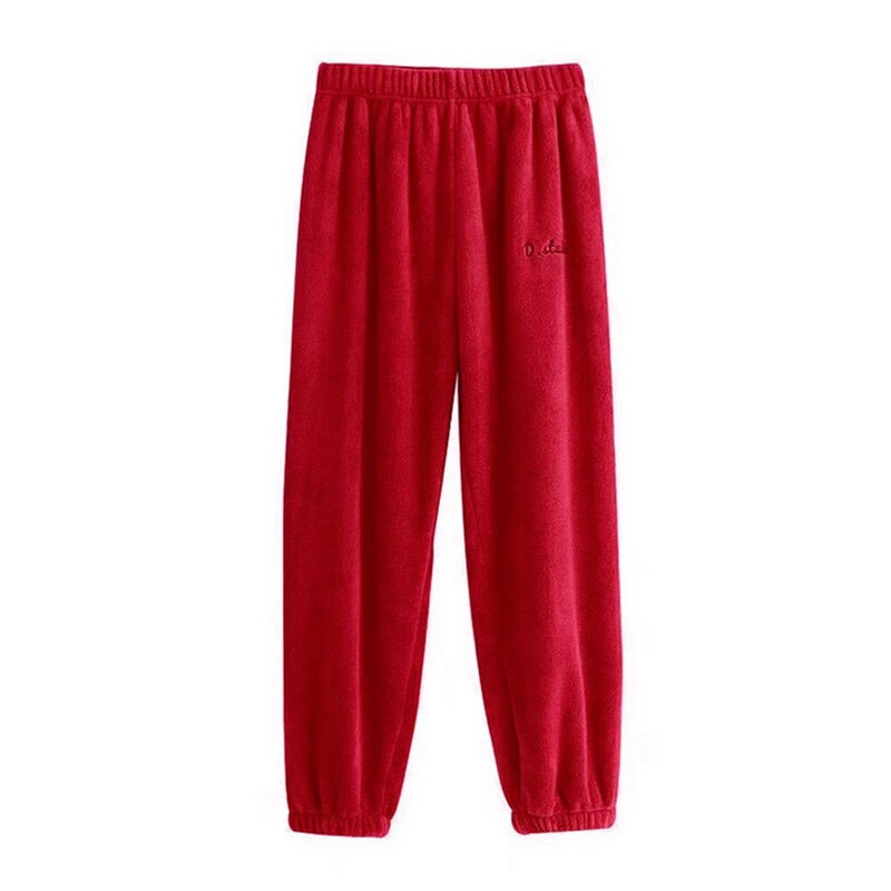 Aecu naisten flanelli pyjama bloomers housut talvi joustavat löysät housut vyötärö kiinteät pyjamat alaosa kodin uni alusvaatteet: 5