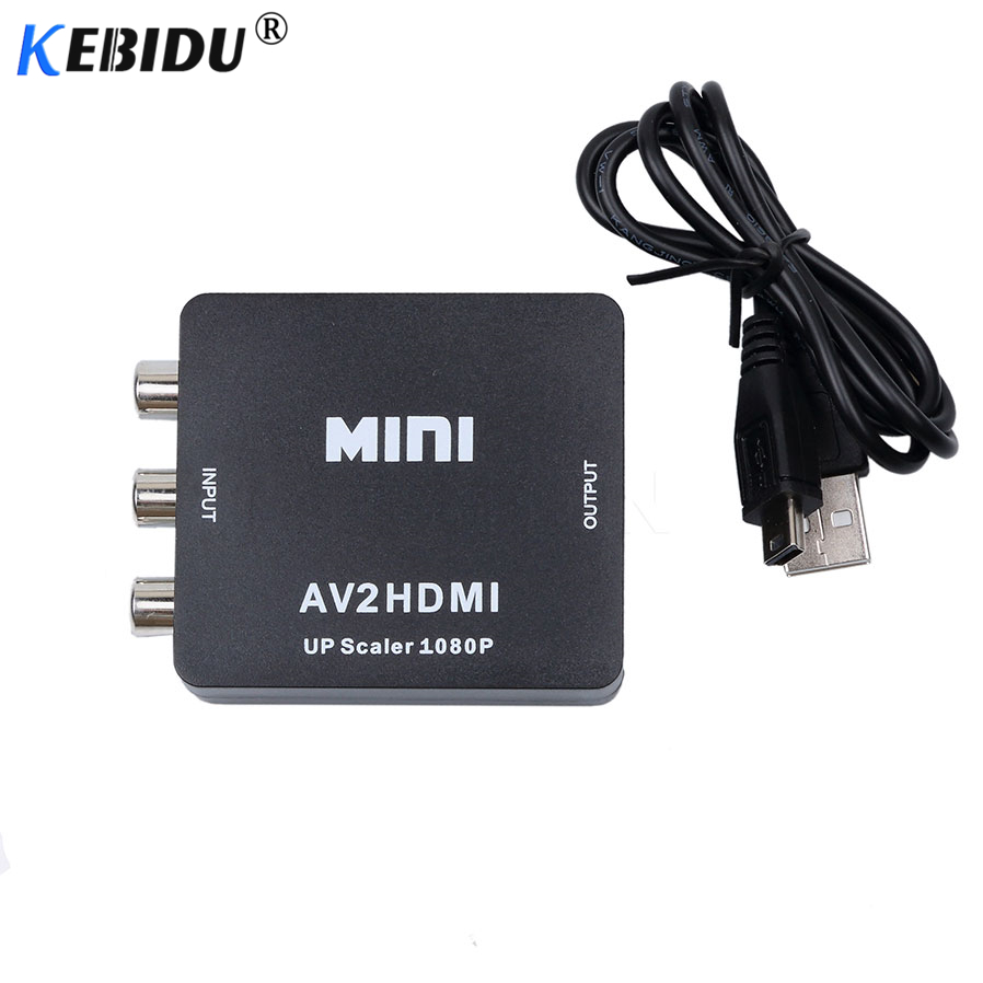 Kebidu mini  av2 hdmi audio converter  hd 1080p rca av male to hdmi-compatible female converter adapter mini composite cvbs adapter