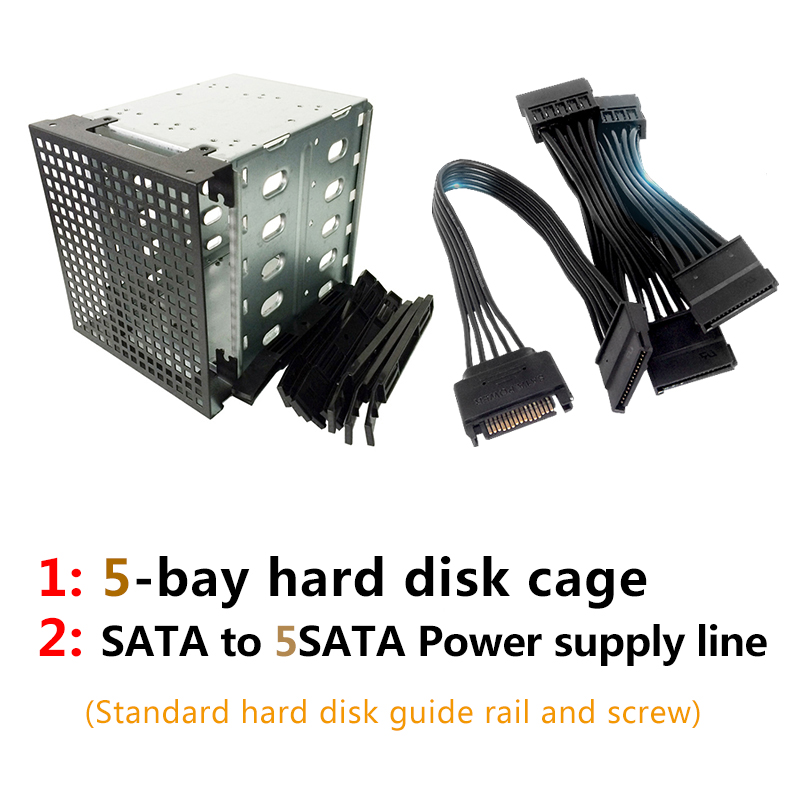 ZhenLoong 5.25 To 3.5 HDD Adapter Caddy Bracket SATA SAS Tray Hard Disk Rack Enclosure Chassis Optical Extension Hard Drive Cage: GOLD