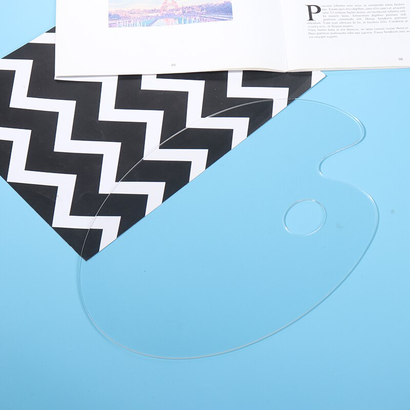 Clear Paint Palette Acrylic Watercolor Gouache Palette Transparent Watercolor Elliptical Palette for DIY Art Craft Painting