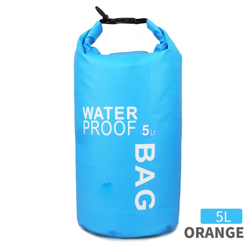 Slidstærk vandtæt tørpose drivpose 3 farve sport svømning udstyr udendørs svømmetasker praktisk 250 dpvc klip klud: Blå / 5l