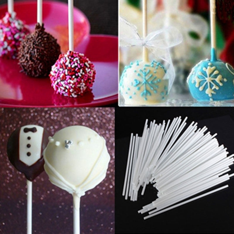 100 Stuks Pop Sucker Sticks Diy Cake Lolly Stok Plastic Lolly Handleiding Lolly Chocolade Mold Dessert Gereedschap