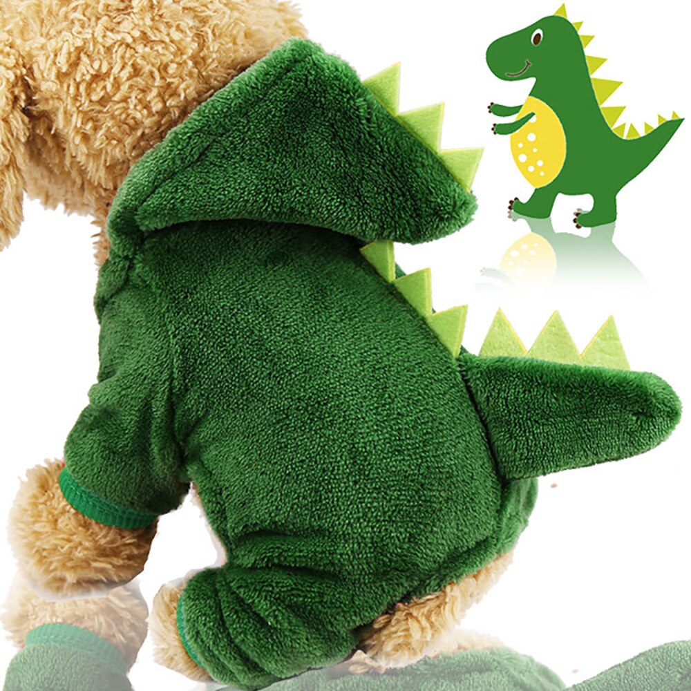 Xs xxl xxl roupas para cães dinossauro avatar roupas para animais de estimação grosso quente quatro patas roupas de gato lã coral roupas para cães: Green / XXL