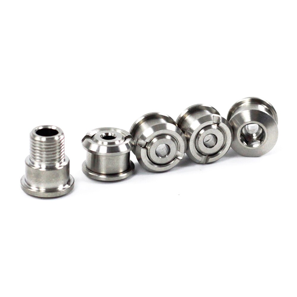 Aceoffice 5 pcs Fiets Kettingblad Bouten Titanium Kettingwiel Schroeven Moeren Voor Brompton Vouwfiets Fiets Onderdelen: ti color